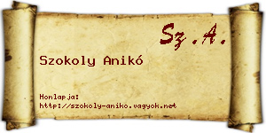 Szokoly Anikó névjegykártya