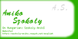 aniko szokoly business card